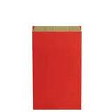 Pochette cadeau kraft vergé rouge 18 x 6 x 33,5 cm - Sachet kraft - Lot de 250