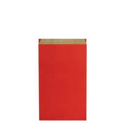 Pochette cadeau kraft vergé rouge 15 x 9 x 26 cm - Sachet kraft - Lot de 250 - Pochettes cadeaux unies