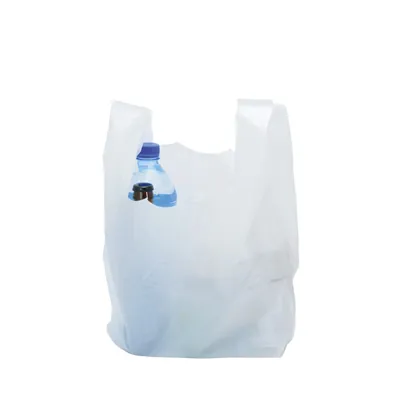 Sac bretelle plastique réutilisable blanc PEBD 10L 50μ 26 x 12 x 45 cm - Lot de 500 - Sacs plastique bretelles-2