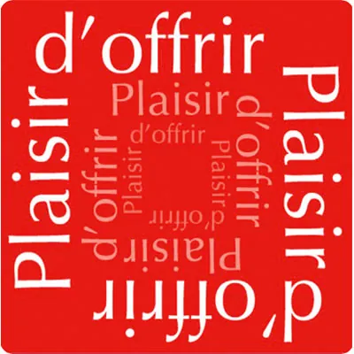 Étiquettes cadeaux adhésives Plaisir d'offrir Rouge 35 x 35 mm - Boîte de 500 - Étiquettes cadeaux adhésives