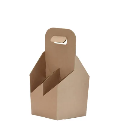 Porte-bouteilles carton kraft 4 bières Long Neck 33 cl brun 13 x 13 x 29 cm, paquet de 30 - Mètres de bières, Emballages pour bouteilles de bières