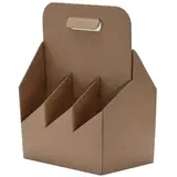 Porte-bouteilles carton kraft 6 bières Steinie 33 cl brun 22,5 + 15 x 32 cm, paquet de 30 - Mètres de bières, Emballages pour bouteilles de bières