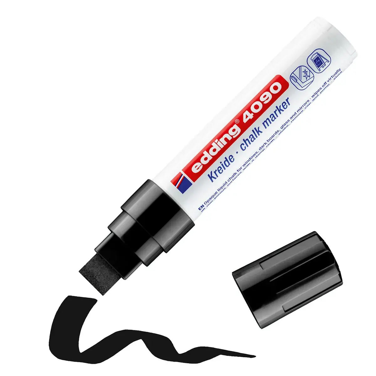 Marqueur craie noir liquide Edding 4090 – Pointe large biseautée 4–15 mm - Marqueurs-2