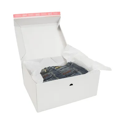 Carton d'expédition aller-retour blanc fermeture adhésive 44,5x37,9x19,5 cm - Boîte carton - Lot de 15 - Cartons d'expédition, Boîtes carton-5