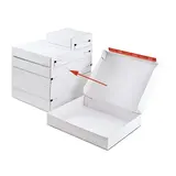 Carton d'expédition aller-retour blanc fermeture adhésive 44,5x37,9x13 cm - Boîte d'expédition blanche - Lot de 20 - Cartons d'expédition, Boîtes carton