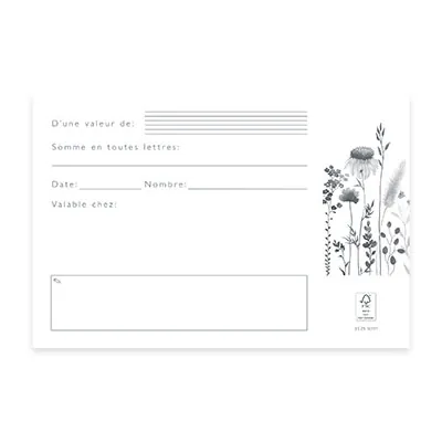 Bon cadeau fleurs champêtres 17x11,5cm avec enveloppe – Paquet de 25 - Bons cadeaux-2