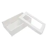 Boîte cadeau carton blanche à fenêtre avec couvercle 25,5 x 15,3 x 8 cm – Lot de 10 - Boites cloches