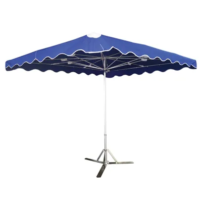 Parasol professionnel de marché - Parasol forain - Bleu foncé - 300 x 250 cm - armature alu, toile + housse - Parasols de marché, Parasols forains