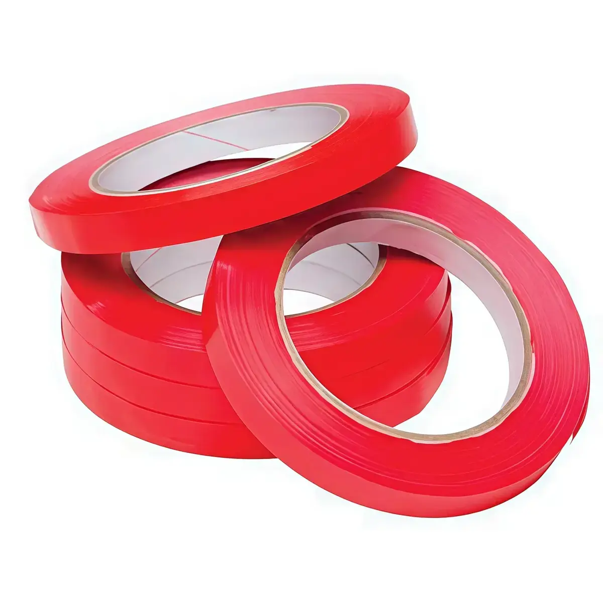 Ruban adhésif rouge pour scelleuse sachets plastique 12 mm x 100 m 28µ - Ruban de fermeture pour scelleuse - Lot de 12 - Scelleuse à sacs et adhésifs
