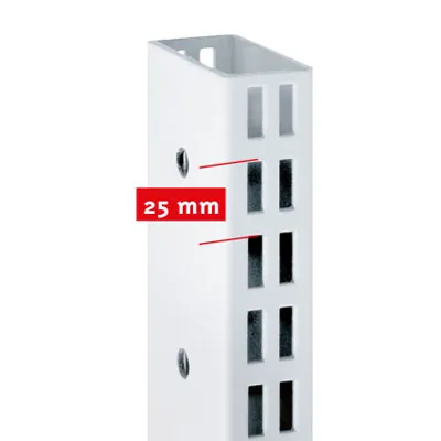Montant 2 faces double perforation, pas de 25 mm - Ligne Store blanc pas de 25 mm-3