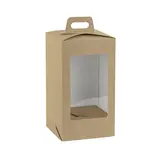 Boîte œuf de Pâques brune à fenêtre et poignée 15 x 15 x 27 cm - Boîte Pâques - Paquet de 10 - Ballotins chocolats vides
