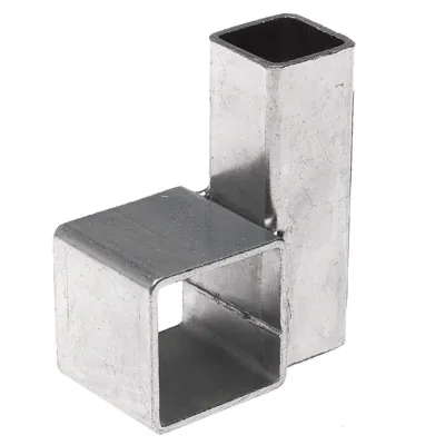 Connecteur d'angle pour barre penderie tube carré section 22 x 22 mm Acier galvanisé - Douilles