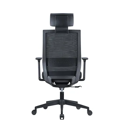 Fauteuil de bureau ergonomique noir NEW YORK - synchrone 3 positions – translation d’assise, appui-tête réglable, accoudoirs 3D - base métal chromé - Sièges de bureaux, Fauteuils de bureaux-2