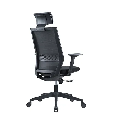 Fauteuil de bureau ergonomique noir NEW YORK - synchrone 3 positions – translation d’assise, appui-tête réglable, accoudoirs 3D - base métal chromé - Sièges de bureaux, Fauteuils de bureaux-3