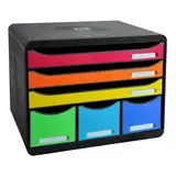 Module de classement 6 tiroirs A4+ Exacompta Store-Box Iderama Arlequin - Caisson de rangement