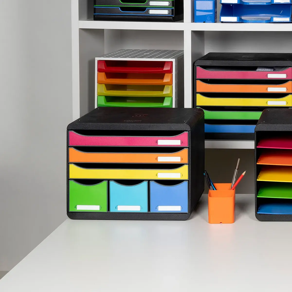 Module de classement 6 tiroirs A4+ Exacompta Store-Box Iderama Arlequin - Caisson de rangement - Modules de classement-5