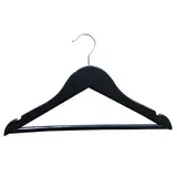 Cintre bois noir avec barre et encoches 32 cm - Cintre bébé - Cintre enfant - Lot de 6 - Cintres bois