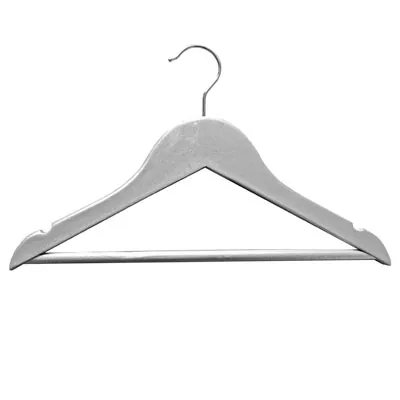 Cintre bois gris avec barre et encoches 32 cm - Cintre bébé - Cintre enfant - Lot de 6 - Cintres bois
