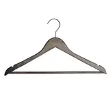 Cintre bois vintage foncé antiglisse avec barre et encoches 45 cm - Cintre chemise - Cintre costume - Lot de 3