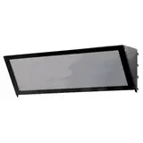 Bandeau d'en tête incliné de gondole avec plexi L 133 cm - Noir - Ligne Store noir pas de 25 mm