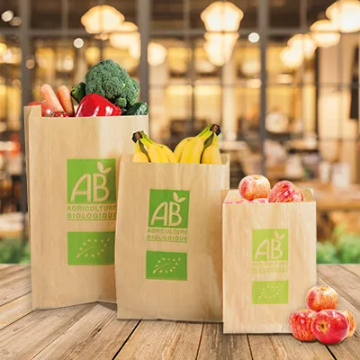 Sac fruits et légumes Bio kraft brun 1kg 17 x 6 x 26 cm - Sac papier primeur - Lot de 1000 - Sacs fruits et légumes-2