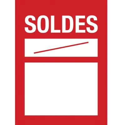 Etiquette à trou Soldes 48 x 65 mm rouge / blanc - Paquet de 500 - Etiquettes soldes