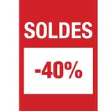Affiche Soldes -40% 21 x 29,7 cm - Affiche promo - Paquet de 10 - Affiches Soldes, Panneau soldes