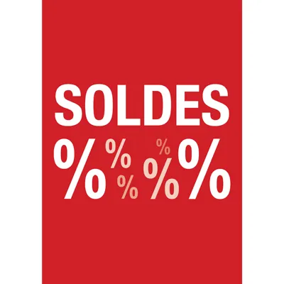 Affiche Soldes magasin 14,8 x 21 cm - Affiche promo - Paquet de 10 - Affiches Soldes, Panneaux soldes