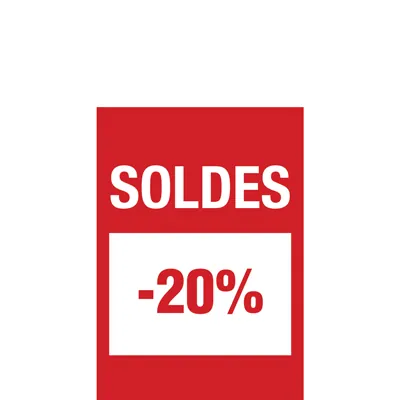 Affiche Soldes -20% 14,8 x 21 cm - Affiche promo - Paquet de 10 - Affiches Soldes, Panneau soldes