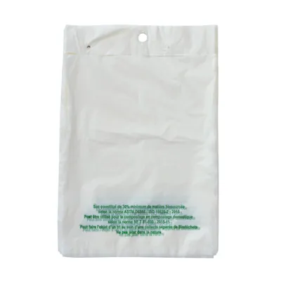 Sac liassé biosourcé et biodégradable transparent 17 x 22 cm 13 µ - Liasse de 500 sacs - Sacs plastique biodégradables