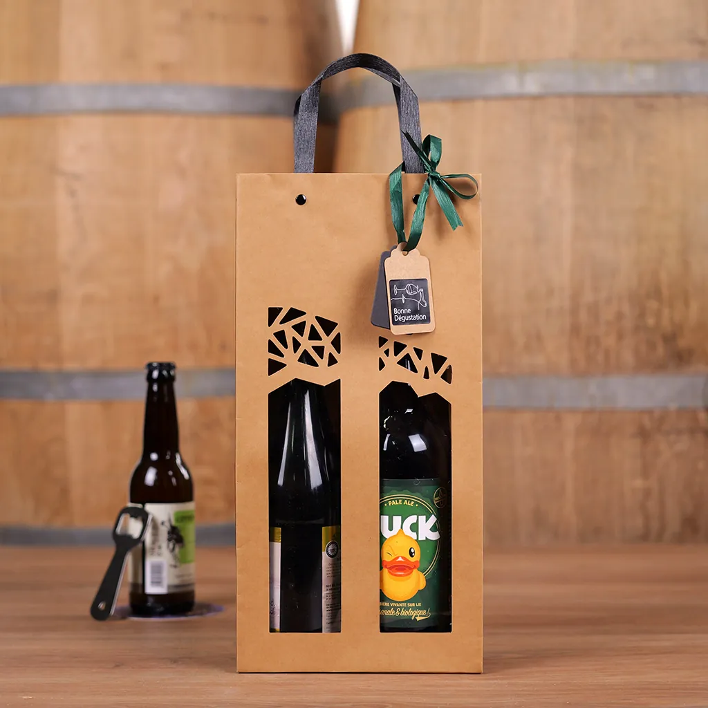Sacs kraft 2 bouteilles - Sacs pour bouteilles de vin-2