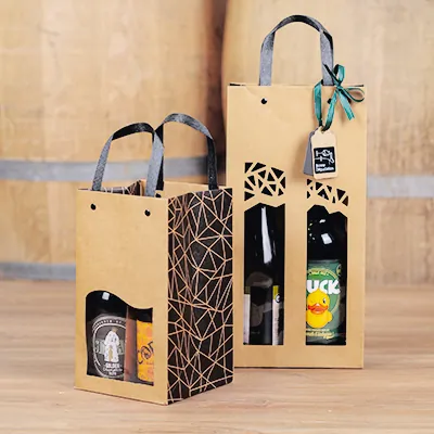 Sacs kraft 2 bouteilles - Sacs pour bouteilles de vin-4