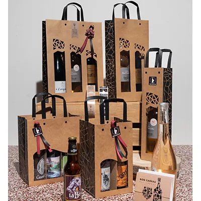 Sacs kraft 3 bouteilles - Sacs pour bouteilles de vin-3