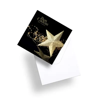 Bon cadeau étoile or / noir spécial Noël 12 x 12 cm - Paquet de 12 - Bons cadeaux-2
