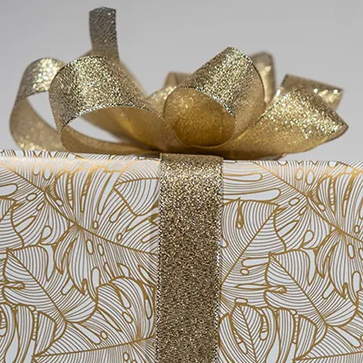 Ruban doré tissu Nastro Goldever Gold 25 mm x 112 m, paquet de 5 - Rubans tissu, Cordons-2