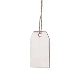 Étiquette américaine bois angles biseautés avec lien jute 5 x 3 cm – Paquet de 24 - Etiquettes américaines