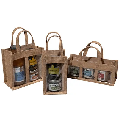Sacs jute carré à fenêtre 2 pots - Sacs jute-4