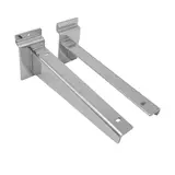 Console pour tablette en métal chromé pour panneau rainuré L 20 cm - Gris - La paire - Échelles Wall