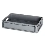 Bac gerbable - Bac Europe 24L 60 x 40 x 12 cm parois pleines poignées ouvertes polypropylène gris - Bacs plastique à parois et fond pleins