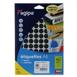 Pastille adhésive permanente Noire ø 15 mm Agipa - Pastille de signalisation - Étui de 960 - Gommettes de couleur