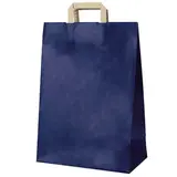 Sacs cabas kraft  - Sacs kraft couleur poignées plates