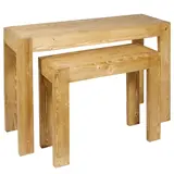 Tables gigognes pro présentation magasin bois massif brun 79/119 x 29/39 x 60/79 cm - Tables de présentation