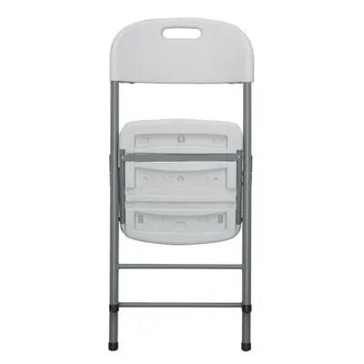 Chaise pliante plastique HDPE blanc 47 x 51 x H 86 cm - Chaise pliable - Chaises de terrasse-2