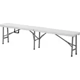 Banc pliable plastique blanc 3 personnes L 183 x 28 x 44 cm plateau HDPE - Banc pliant - Banc pliable - Tables de marché, étals de marché