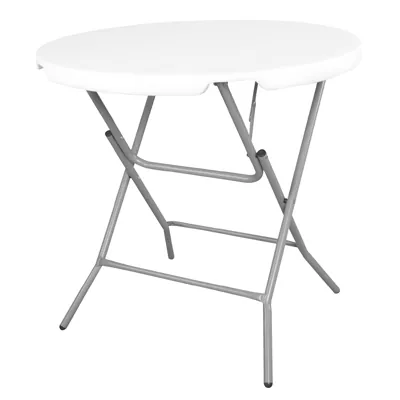 Table ronde pliante portable plastique HDPE blanc ø 80 x H 75 cm - Table pliable ronde - Table de réception ronde - Tables pliantes, Tables traiteur
