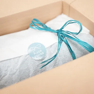 Étiquettes cadeaux adhésives Plaisir d'offrir bleu ø 35 m - Boîte de 500 - Étiquettes cadeaux adhésives-2
