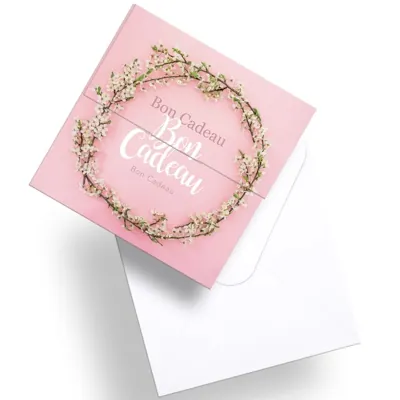 Bon cadeau à remplir Couronne de fleurs 12 x 12 cm avec enveloppes - Carte cadeau - Paquet de 12 - Bons cadeaux