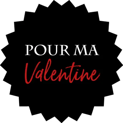 Etiquette Saint Valentin ø 35 mm Noire - Sticker Saint Valentin - Rouleau de 500 - Étiquettes cadeaux adhésives