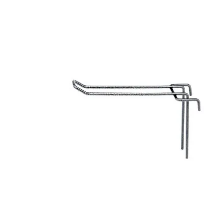 Broche double pour présentoir grille L 10 cm x ø 4 mm Métal chromé - Crochet double - Lot de 10 - Tiges et Bras pour grilles