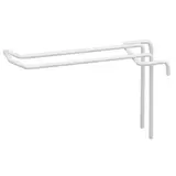 Broche double pour présentoir grille L 10 cm x ø 4 mm Métal blanc - Crochet double - Lot de 10 - Tiges et Bras pour grilles